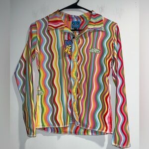 OMIGHTY Squiggly rainbow top NWT